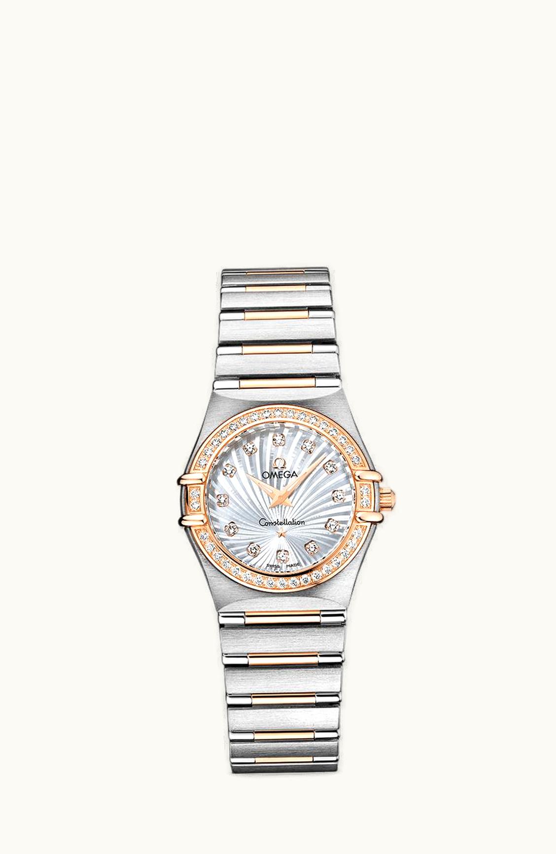 Omega Constellation Quartz 25.5 Stainless Steel / Red Gold / Diamond / MOP Supernova / 160 Years