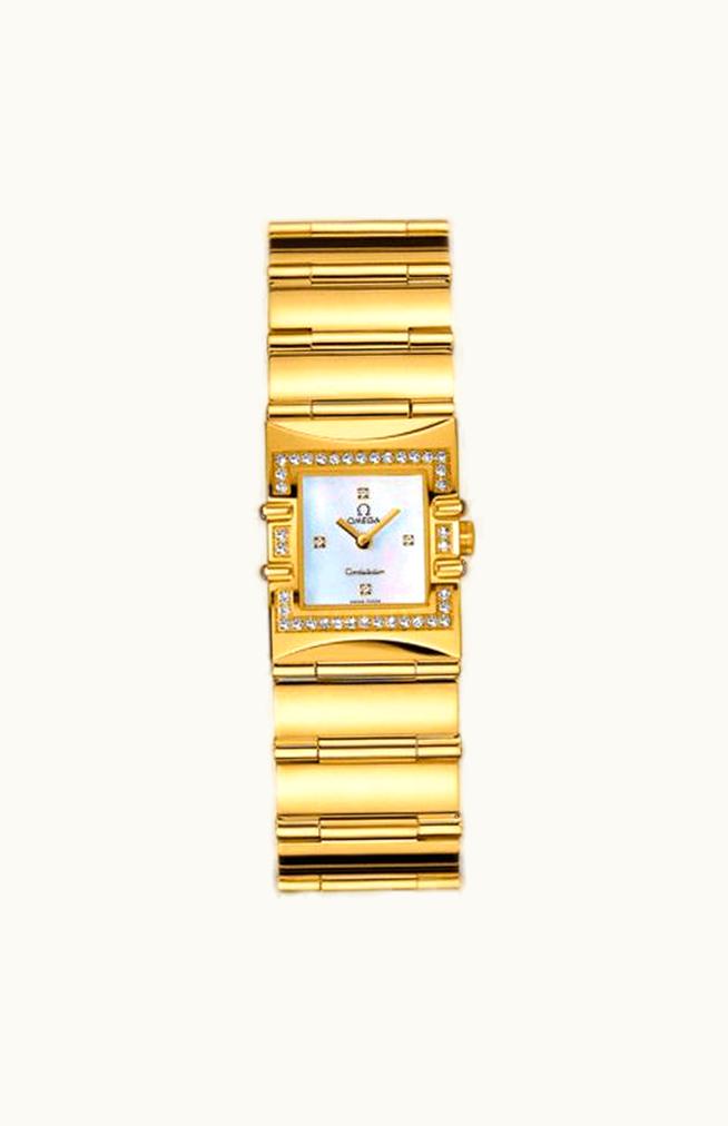 Omega Constellation Quadra Quartz 19.3 Yellow Gold / Pink MOP / Bracelet
