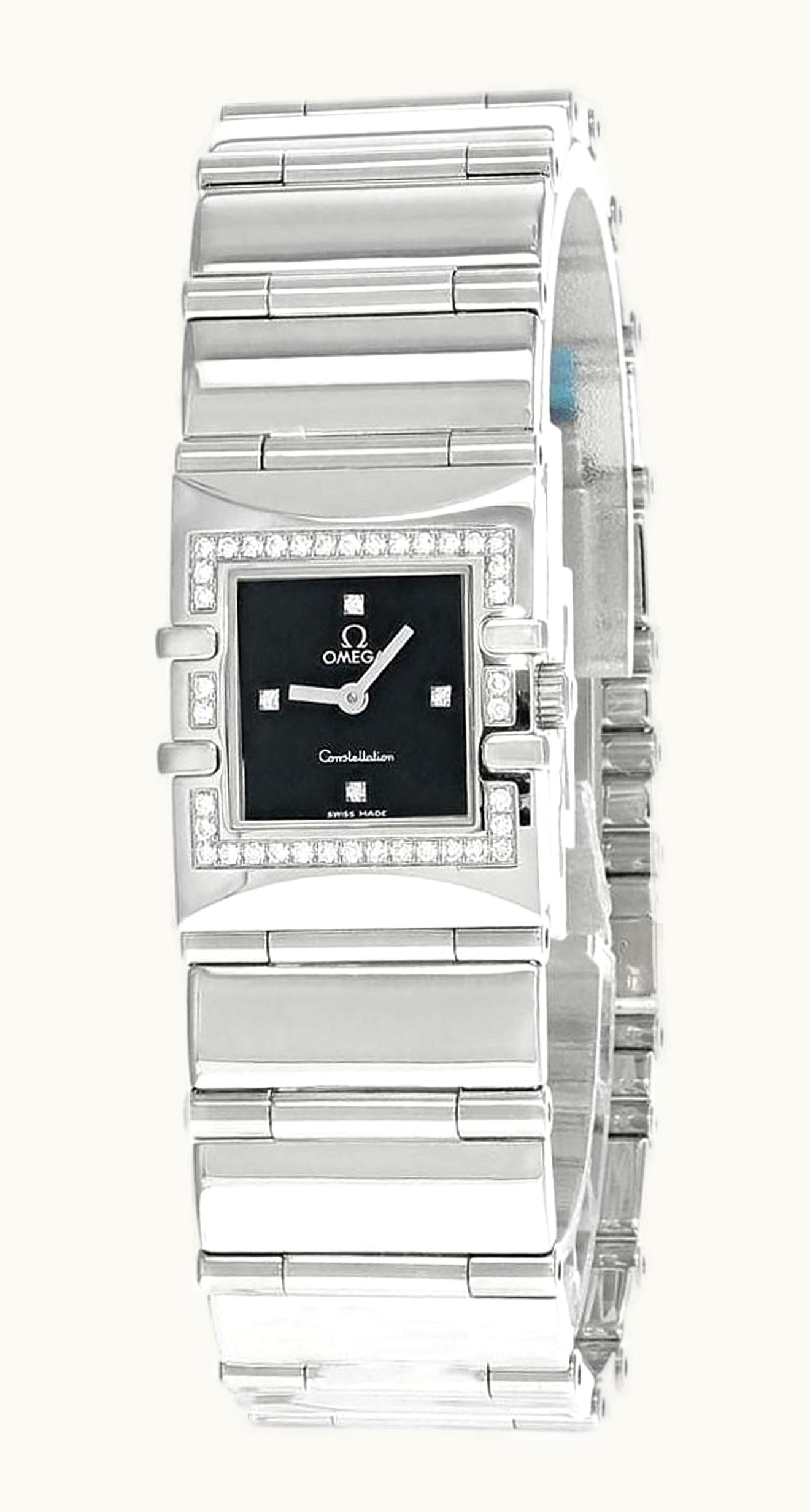 Omega Constellation Quadra Quartz 19.3 Stainless Steel / Diamond / Black