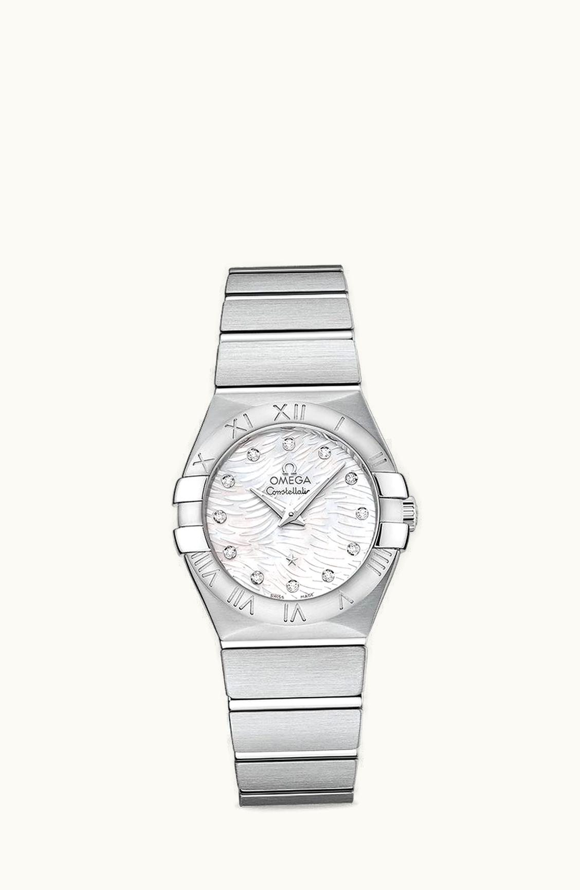 Omega Constellation Quartz 27 Brushed Stainless Steel / White MOP
