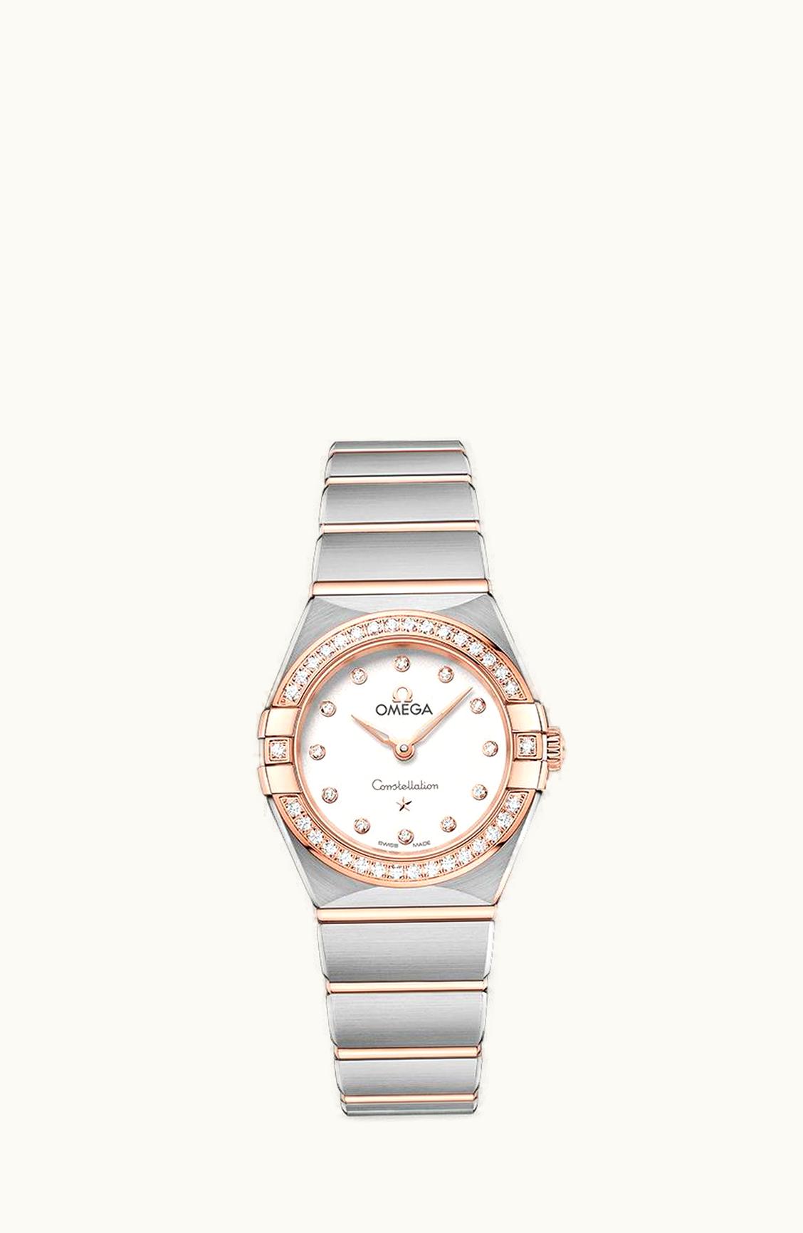 Omega Constellation Manhattan 25 Quartz Stainless Steel / Sedna Gold / Silver Diamond / Diamond