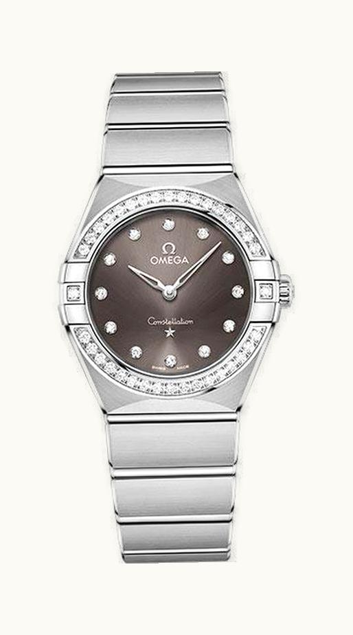 Omega Constellation Manhattan 28 Quartz Stainless Steel / Grey - Diamond / Diamond