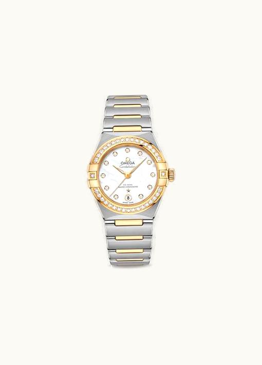 Omega Constellation Manhattan 29 Co-Axial Master Chronometer Stainless Steel / Yellow Gold / MOP / Diamond