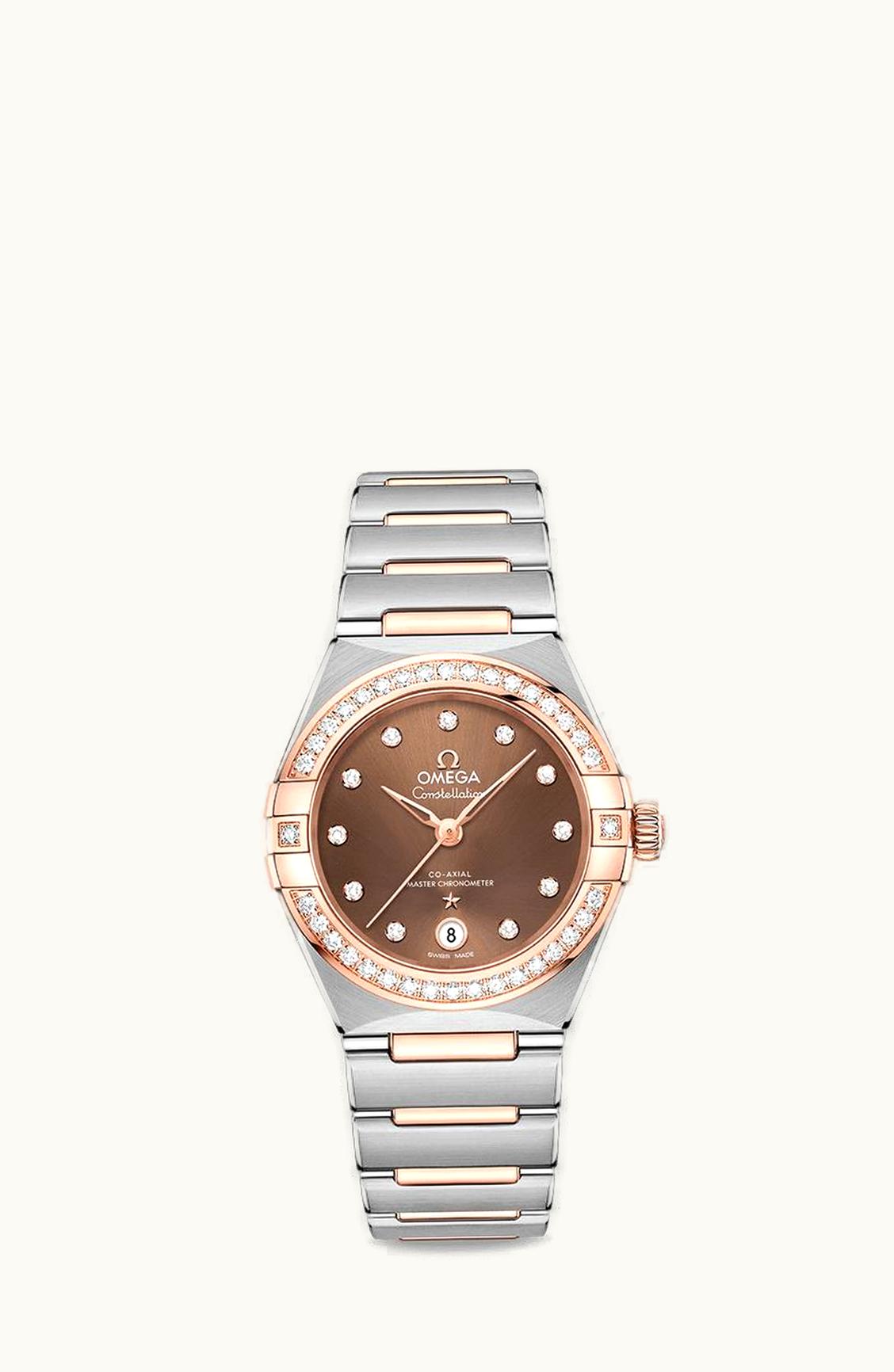 Omega Constellation Manhattan 29 Co-Axial Master Chronometer Stainless Steel / Sedna Gold / Brown Diamond / Diamond