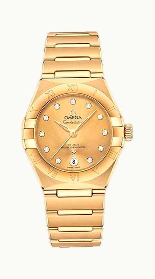 Omega Constellation Manhattan 29 Co-Axial Master Chronometer Stainless Steel / Yellow Gold / Champagne Diamond