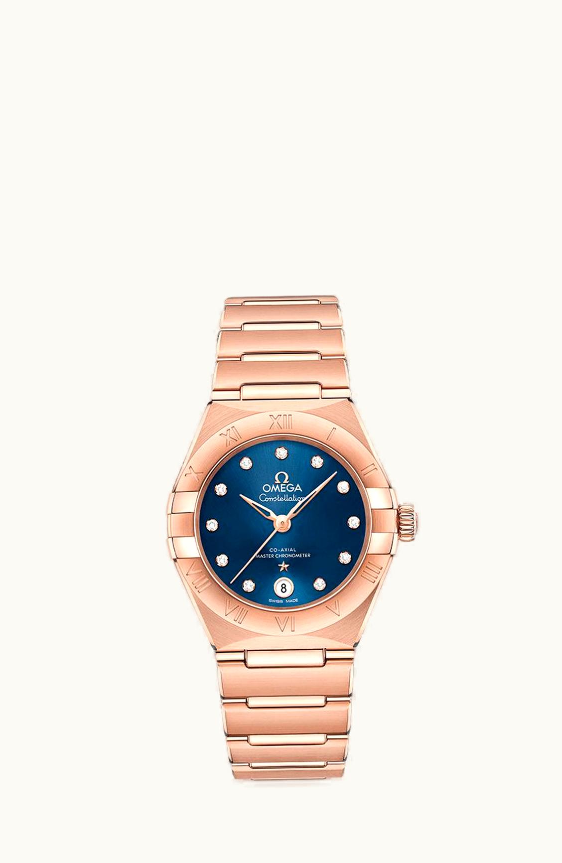 Omega Constellation Manhattan 29 Co-Axial Master Chronometer Sedna Gold / Blue