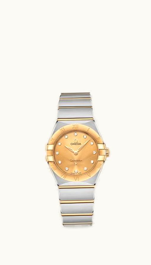 Omega Constellation Manhattan 28 Quartz Stainless Steel / Yellow Gold / Champagne Diamond