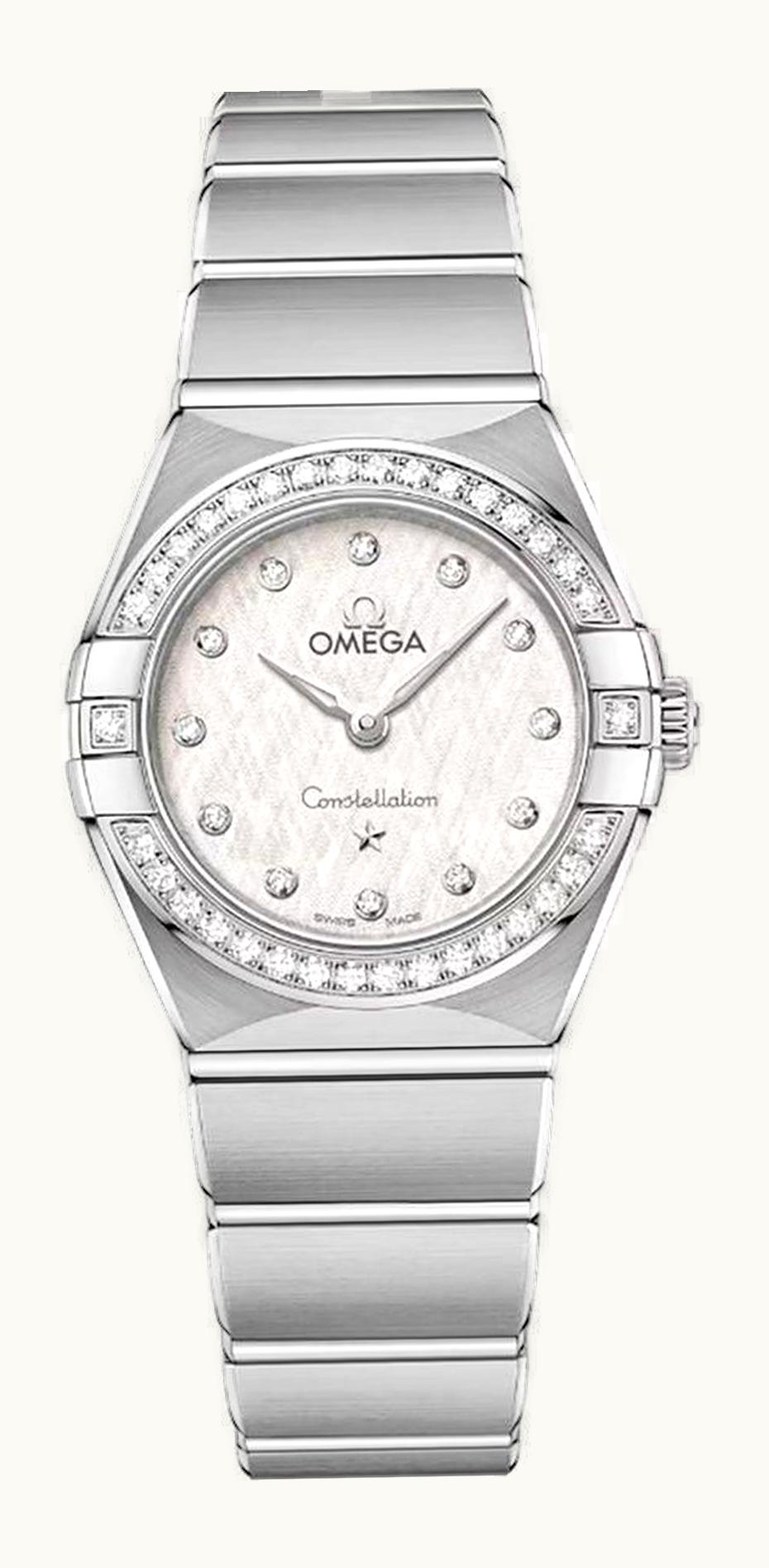Omega Constellation Manhattan 25 Quartz Stainless Steel / Silver Silk / Diamond