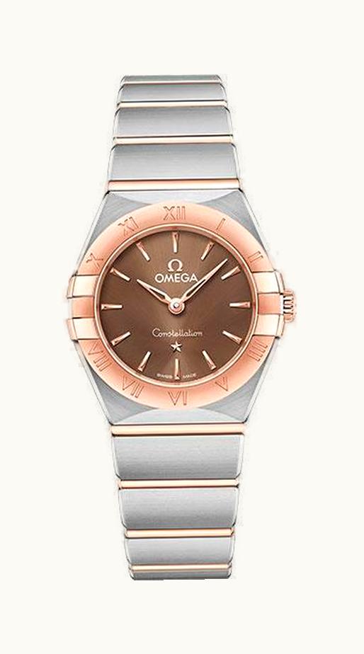 Omega Constellation Manhattan 25 Quartz Stainless Steel / Sedna Gold / Brown - Diamond