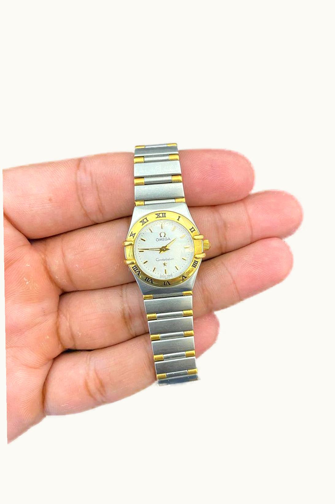 Omega Constellation Manhattan 25 Quartz Stainless Steel / Yellow Gold / Champagne - Diamond / Diamond