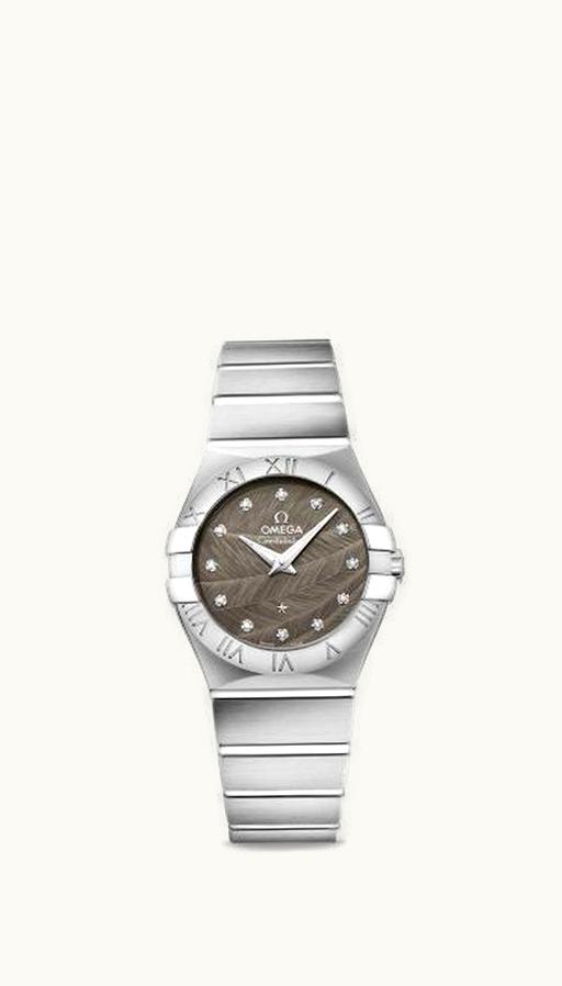 Omega Constellation Quartz 27 Brushed Stainless Steel / Grey Feather