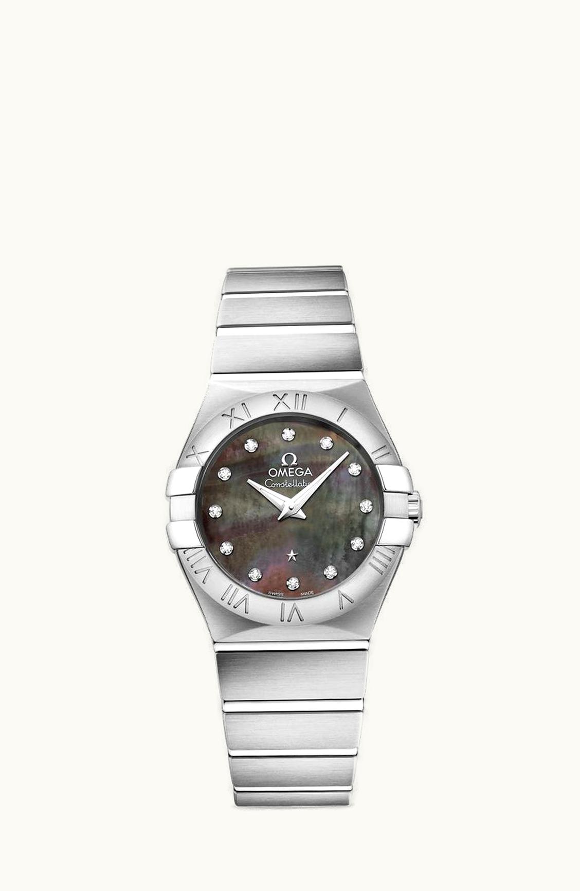 Omega Constellation Quartz 27 Brushed Stainless Steel / Tahiti MOP