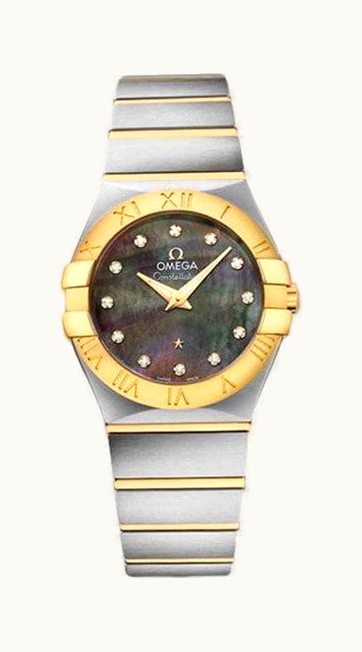 Omega Constellation Quartz 27 Brushed Stainless Steel / Yellow Gold / Tahiti MOP