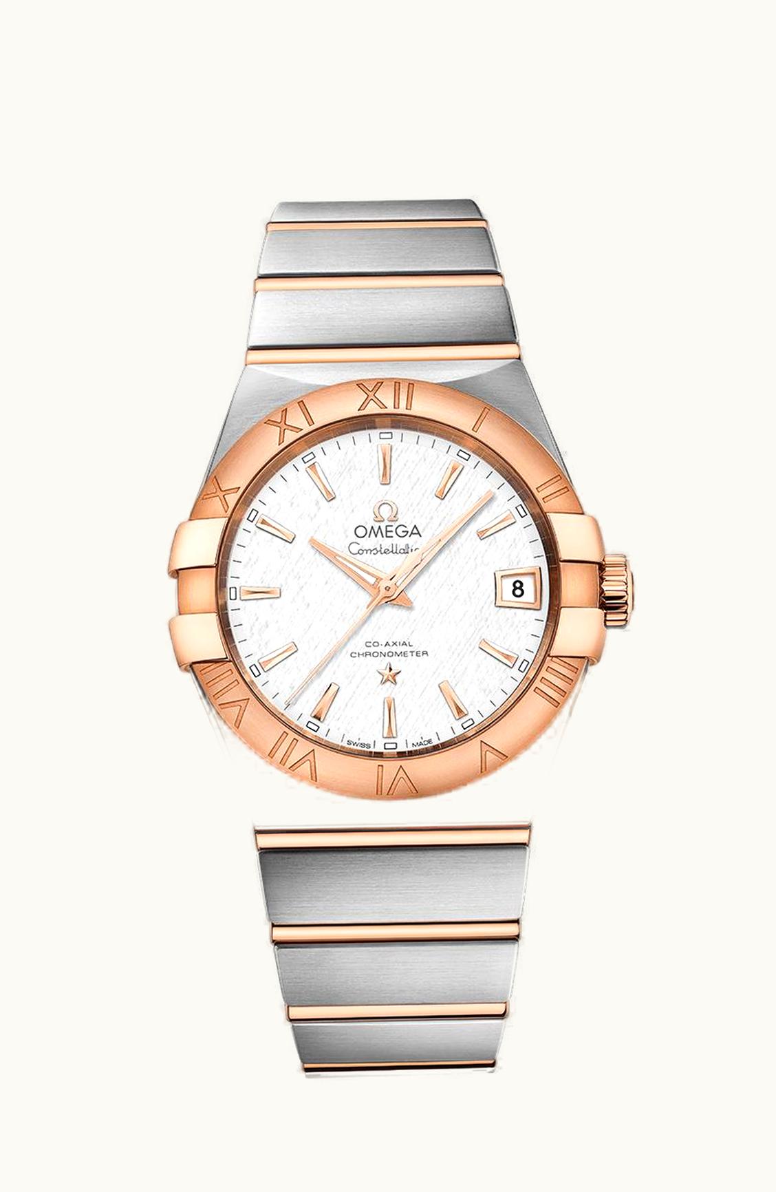 Omega Constellation Co-Axial 38 Stainless Steel / Red Gold / Silver Silk