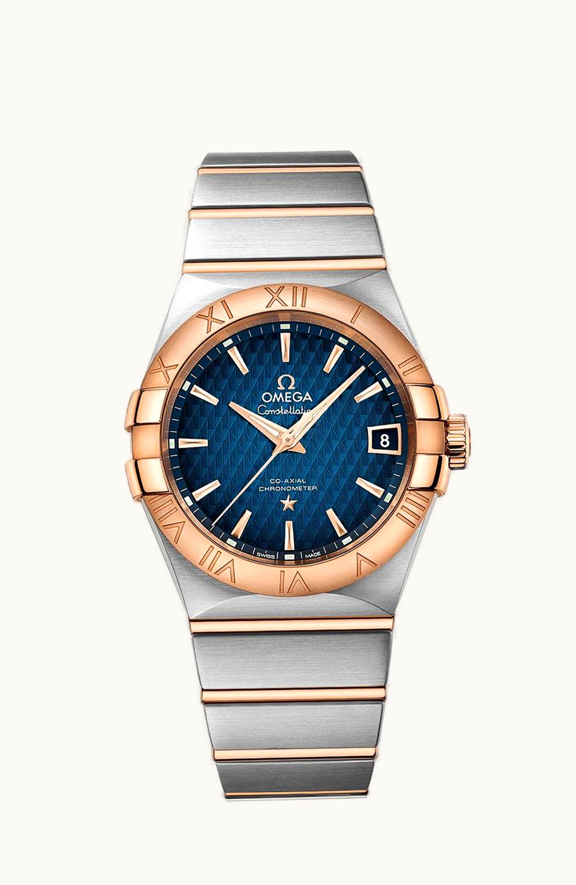 Omega Constellation Co-Axial 38 Stainless Steel / Red Gold / Blue Lozenge