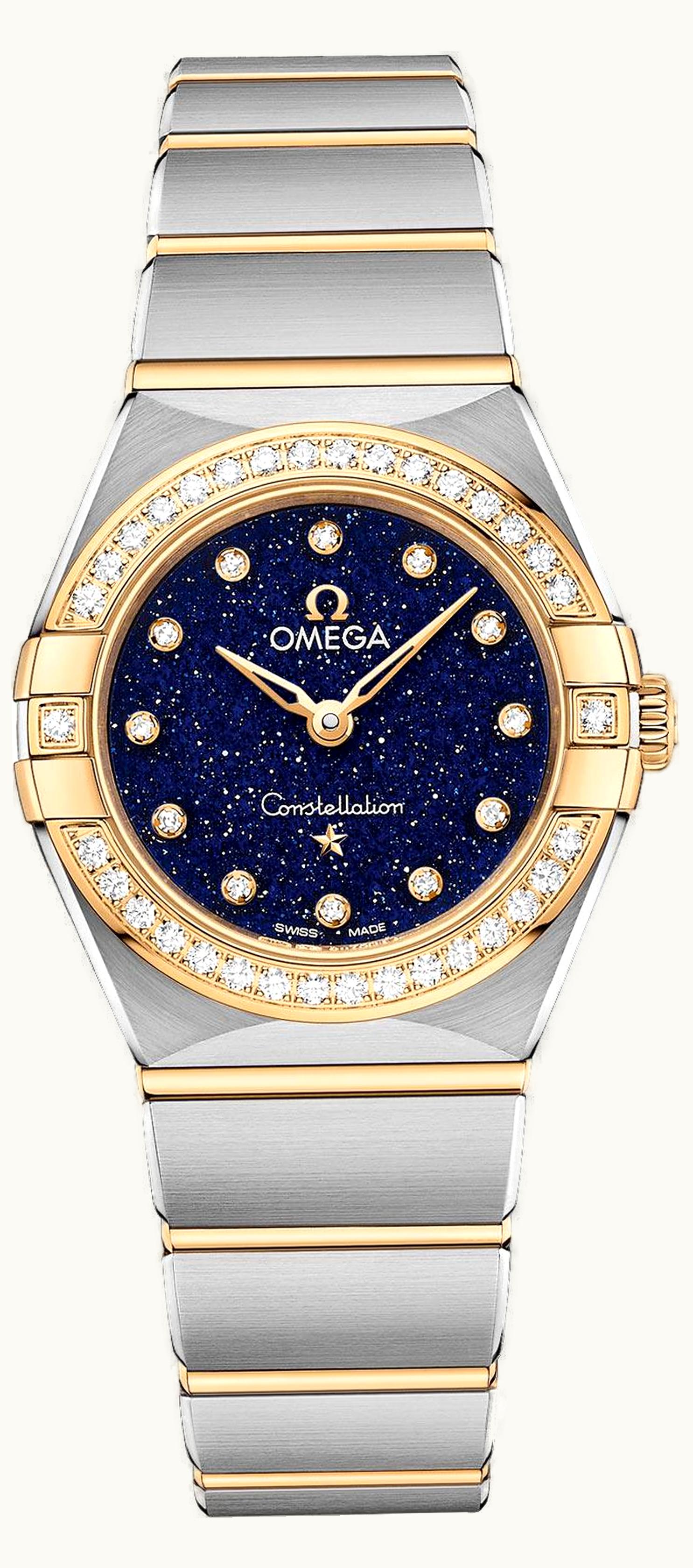 Omega Constellation Manhattan 25 Quartz Stainless Steel / Yellow Gold / Aventurine / Diamond