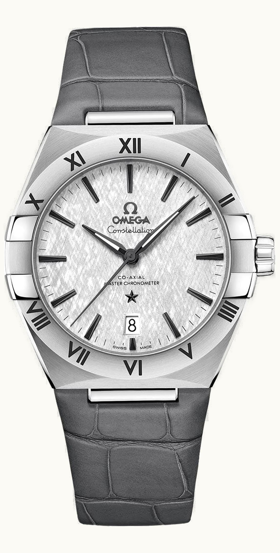 Omega Constellation Master Chronometer 39 Stainless Steel / Silver / Alligator