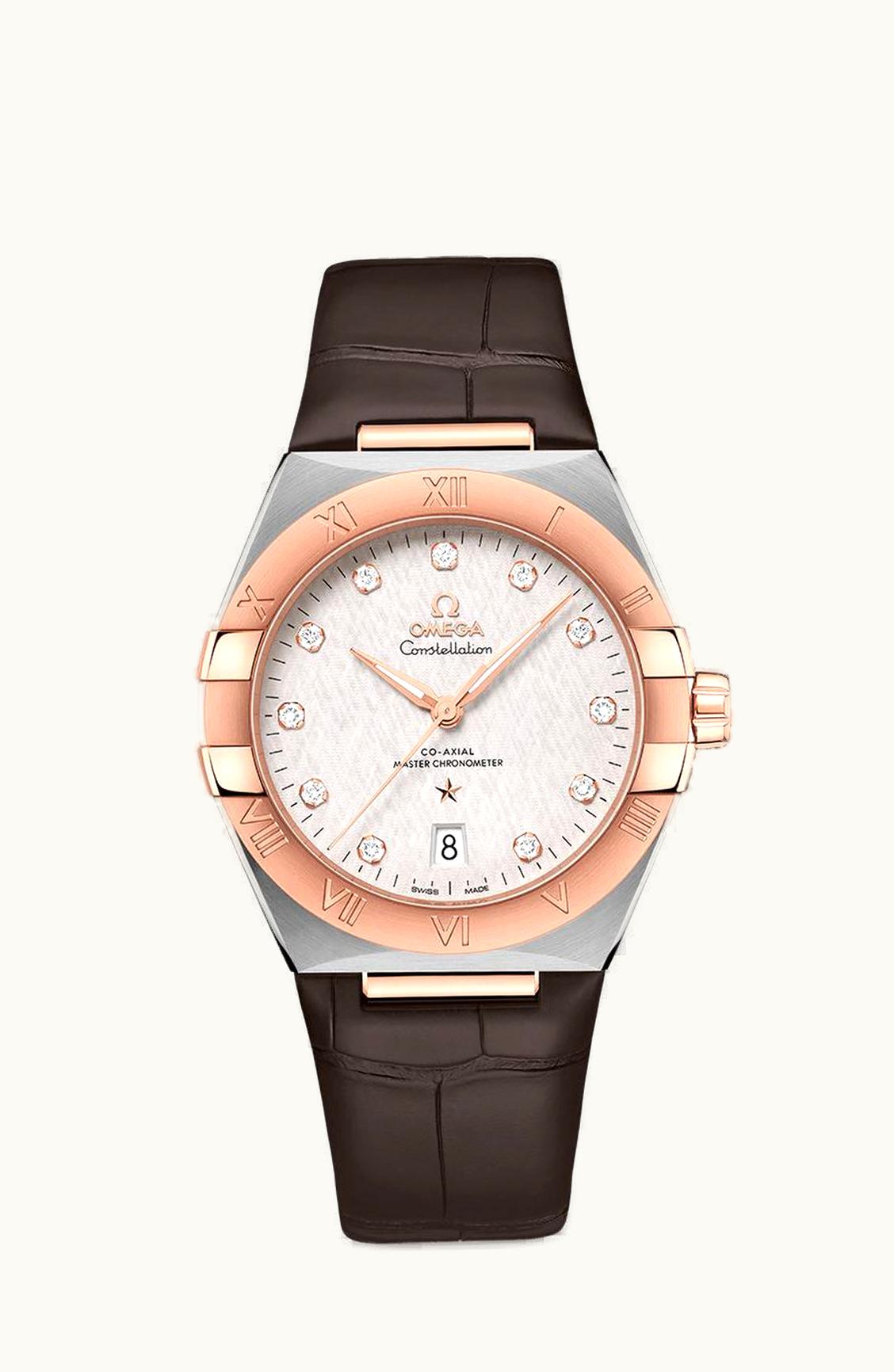 Omega Constellation Master Chronometer 39 Stainless Steel / Sedna / Silver-Diamond / Alligator