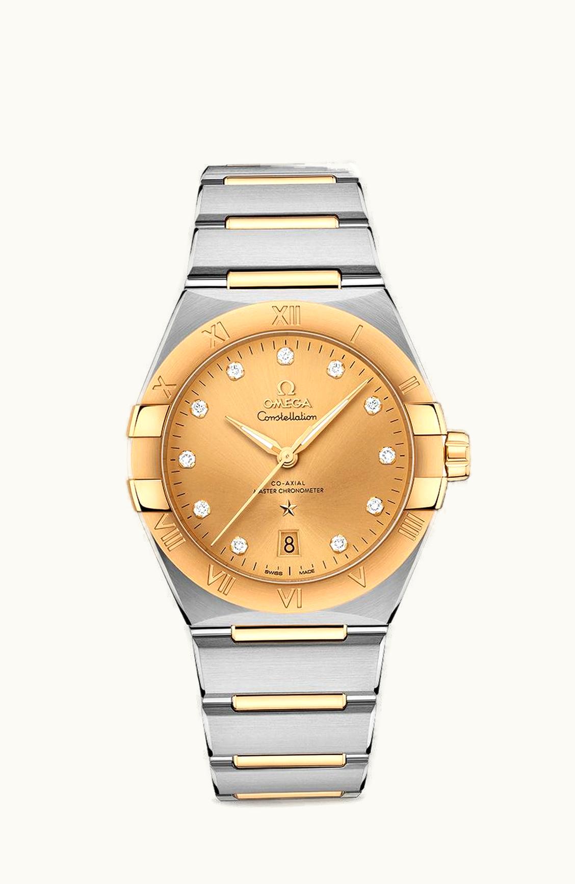 Omega Constellation Master Chronometer 39 Stainless Steel / Yellow Gold / Champagne-Diamond / Bracelet