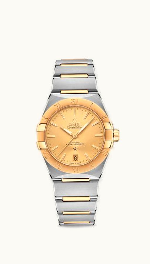 Omega Constellation Master Chronometer 36 Stainless Steel / Yellow Gold / Champagne / Bracelet