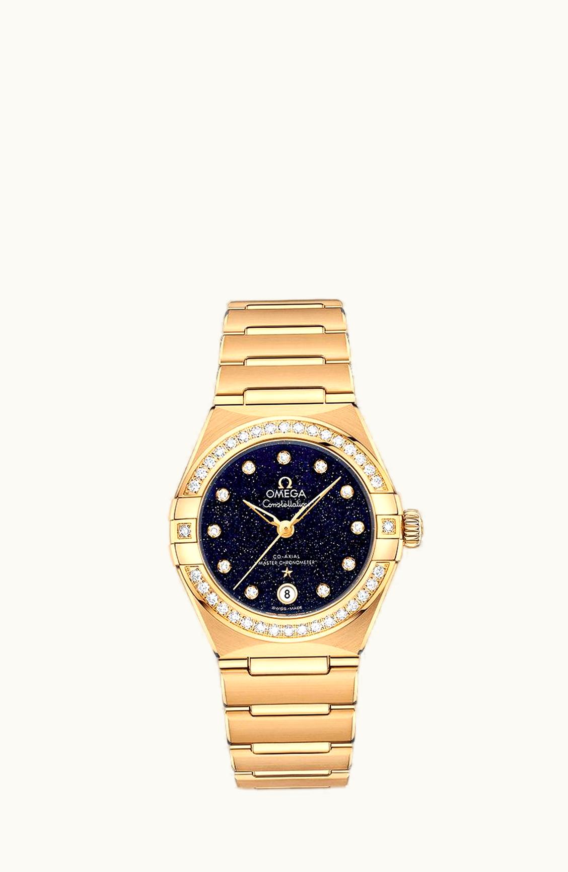 Omega Constellation Manhattan 29 Co-Axial Master Chronometer Yellow Gold / Aventurine / Diamond