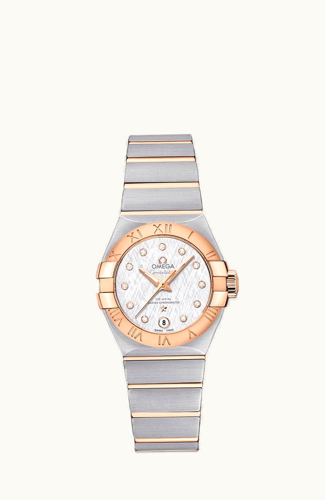Omega Constellation Co-Axial Master Chronometer 27 Stainless Steel / Red Gold / Silver Silk-Diamond