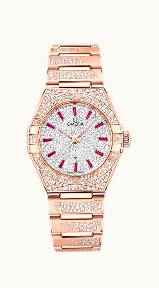 Omega Constellation Manhattan 29 Co-Axial Master Chronometer Sedna Gold / Snow / Bracelet