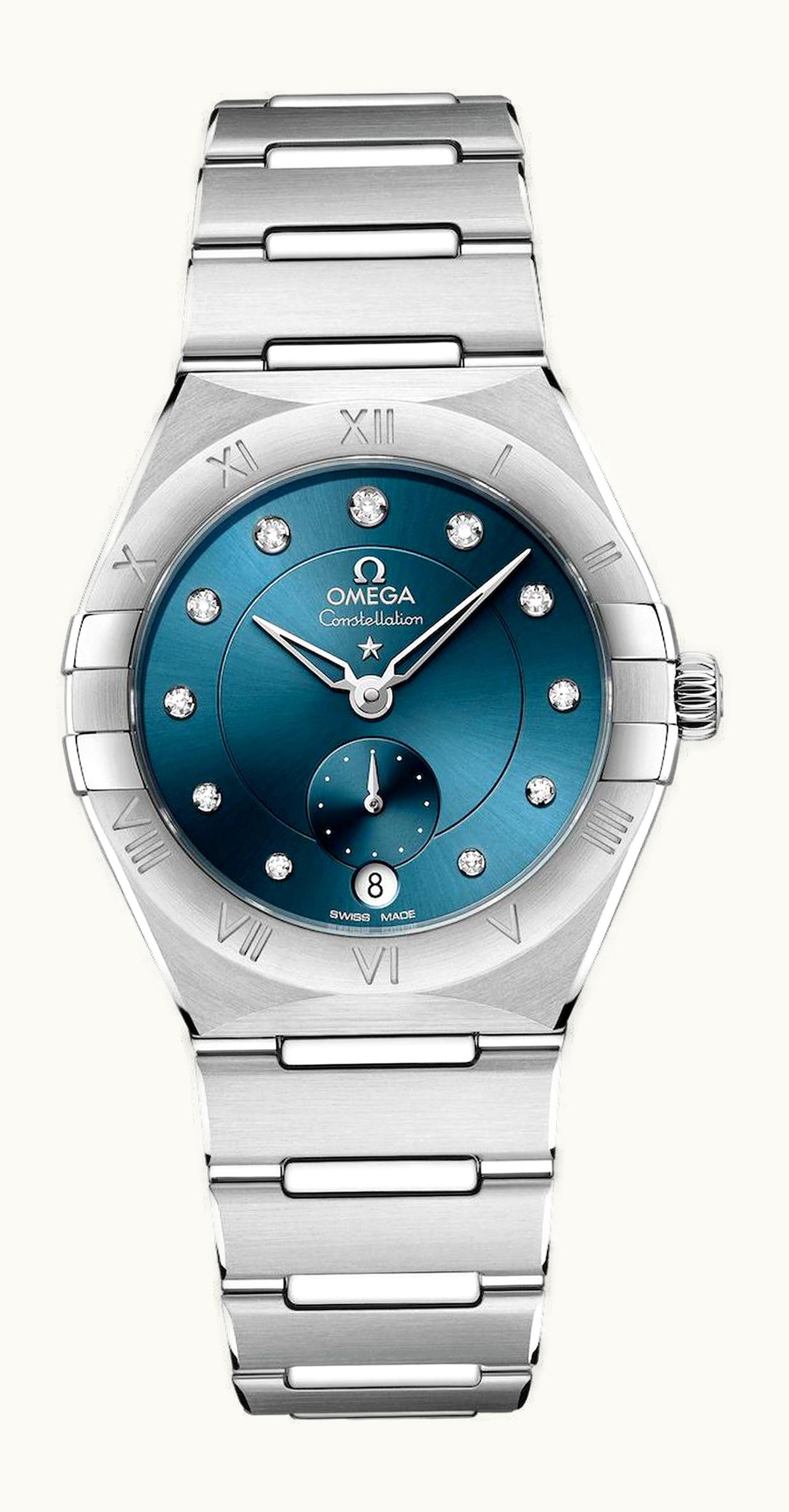 Omega Constellation Master Chronometer Small Seconds 34 Stainless Steel / Blue - Diamond / Bracelet