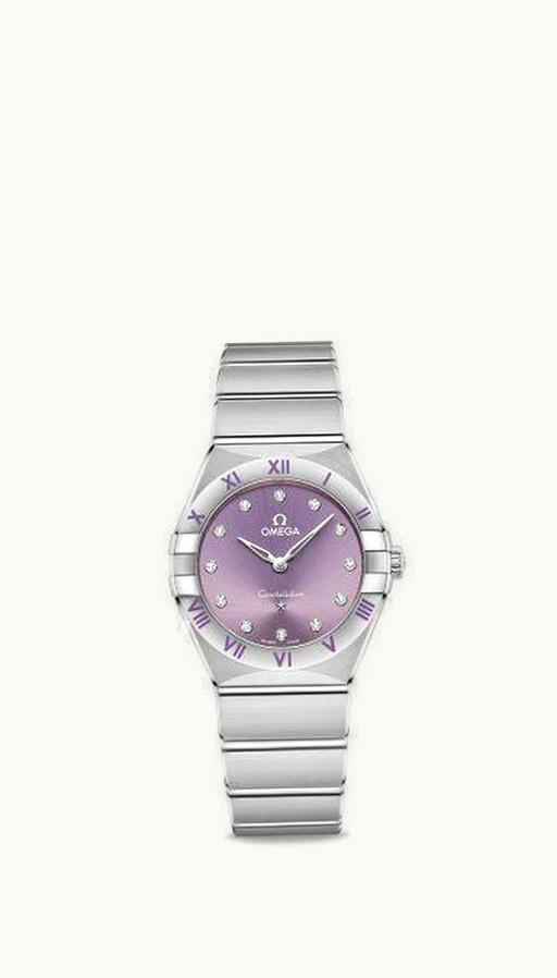 Omega Constellation Manhattan 28 Quartz Stainless Steel / Purple