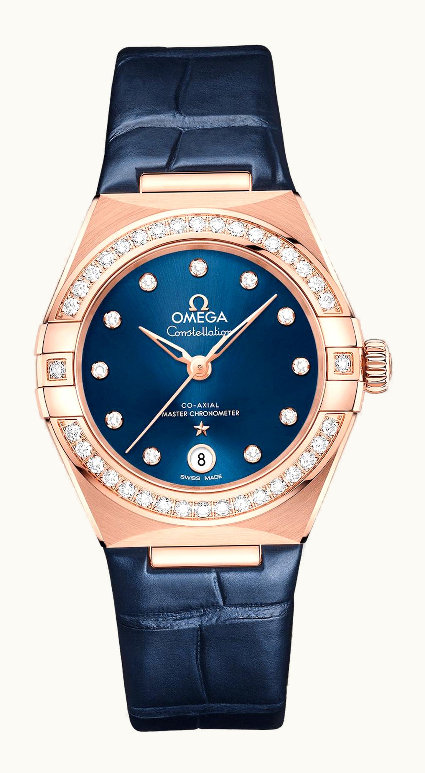 Omega Constellation Manhattan 29 Co-Axial Master Chronometer Sedna Gold / Diamond / Blue - Diamond