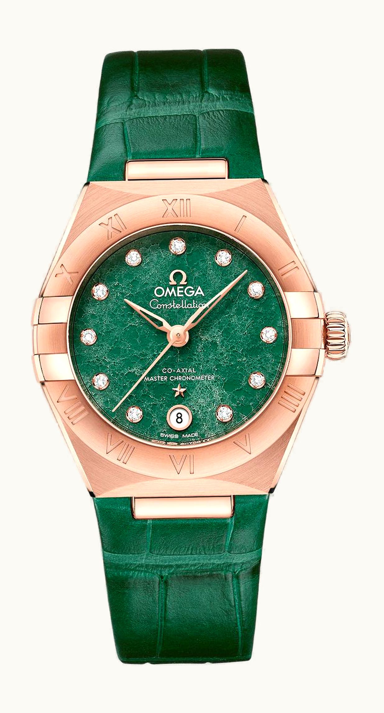Omega Constellation Manhattan 29 Co-Axial Master Chronometer Sedna Gold / Green Aventurine