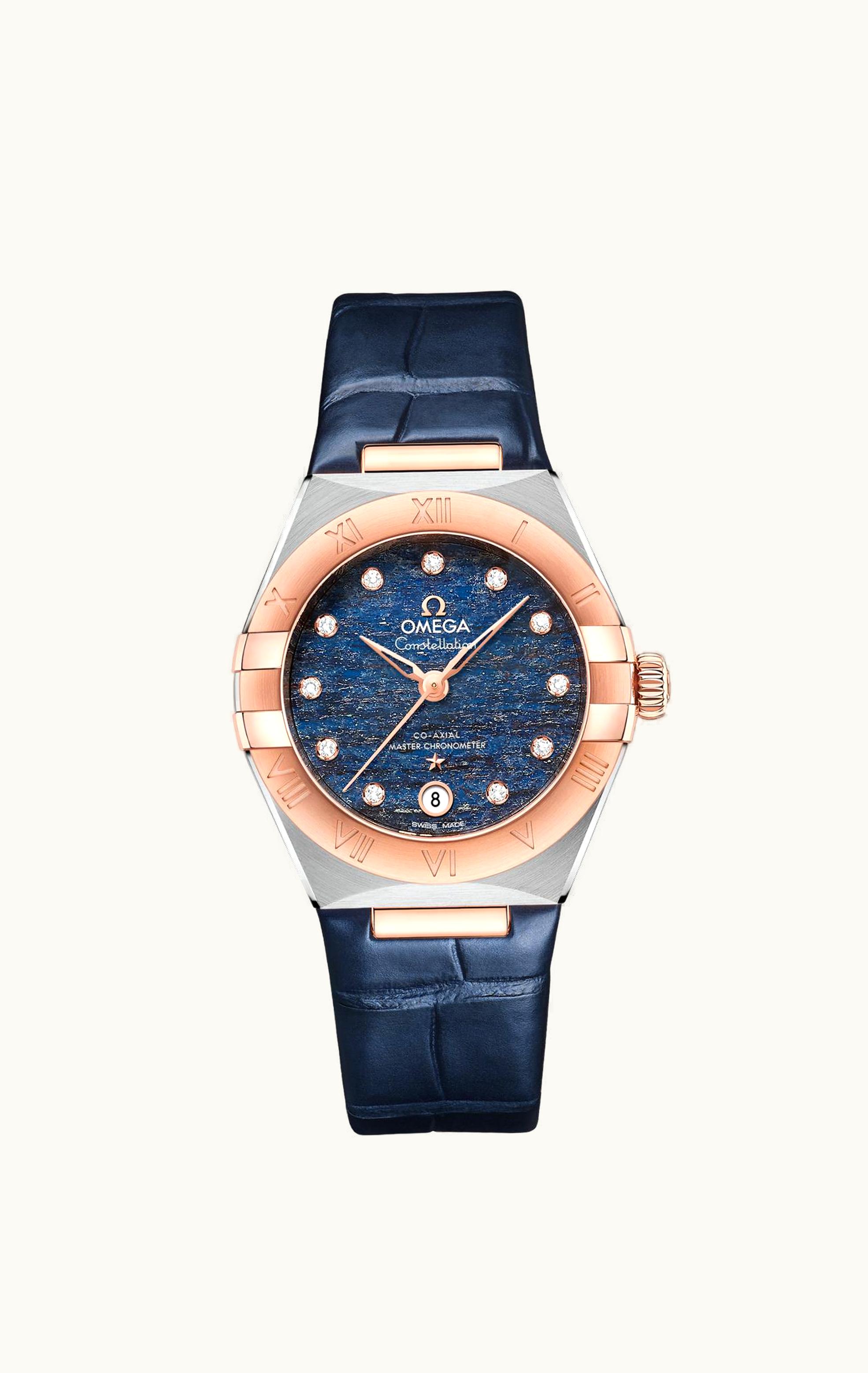 Omega Constellation Manhattan 29 Co-Axial Master Chronometer Stainless Steel / Sedna Gold / Blue Aventurine