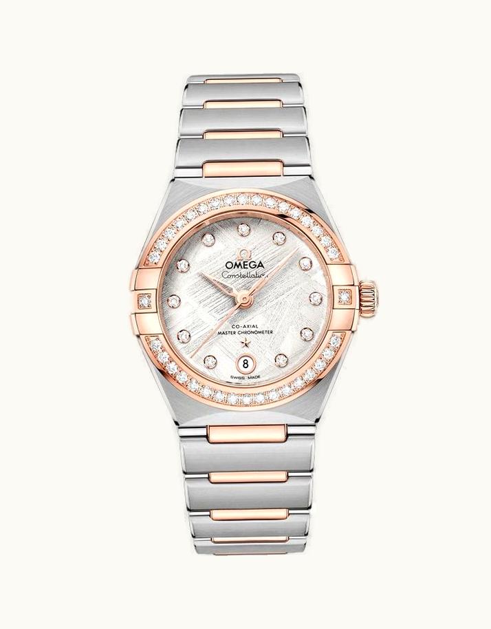 Omega Constellation Manhattan 29 Co-Axial Master Chronometer Stainless Steel - Sedna Gold - Diamond / Silver Meteorite