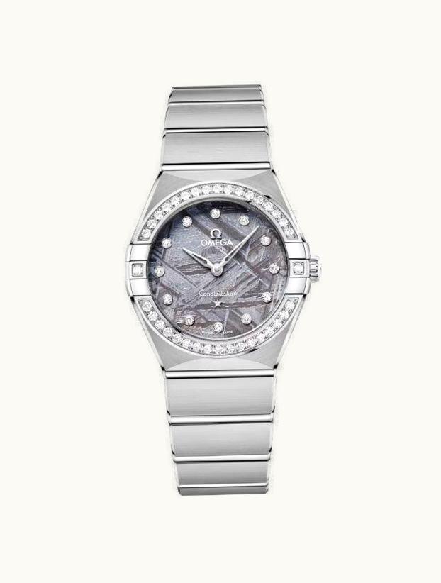 Omega Constellation Manhattan 28 Quartz Stainless Steel - Diamond / Lavender Meteorite