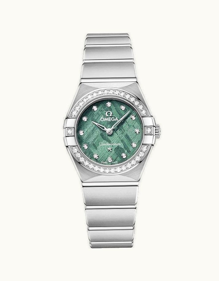 Omega Constellation Manhattan 25 Quartz Stainless Steel - Diamond / Green Meteorite