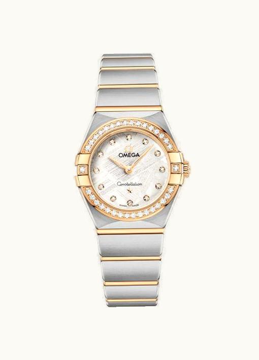 Omega Constellation Manhattan 25 Quartz Stainless Steel - Yellow Gold - Diamond / Silver Meteorite