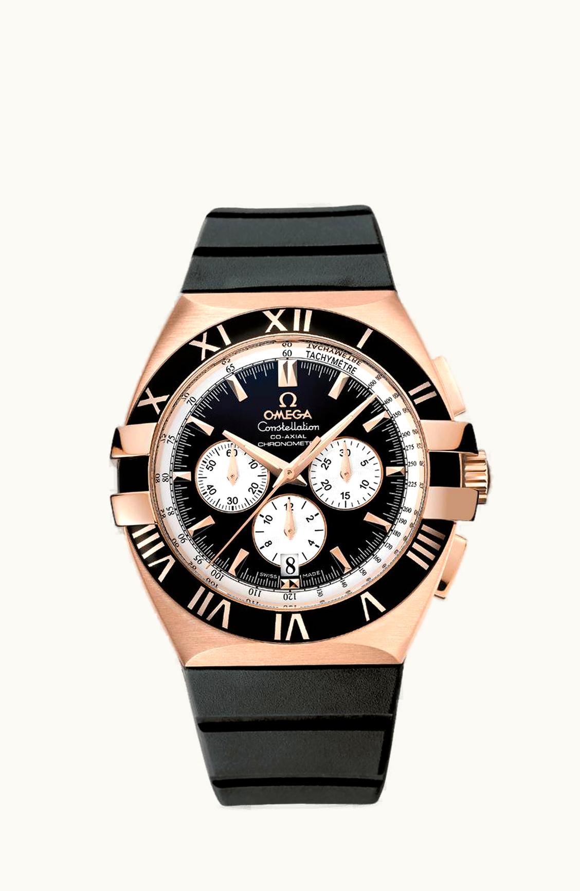 Omega Constellation Co-Axial 41 Chronograph Double Eagle Red Gold / Black / Rubber