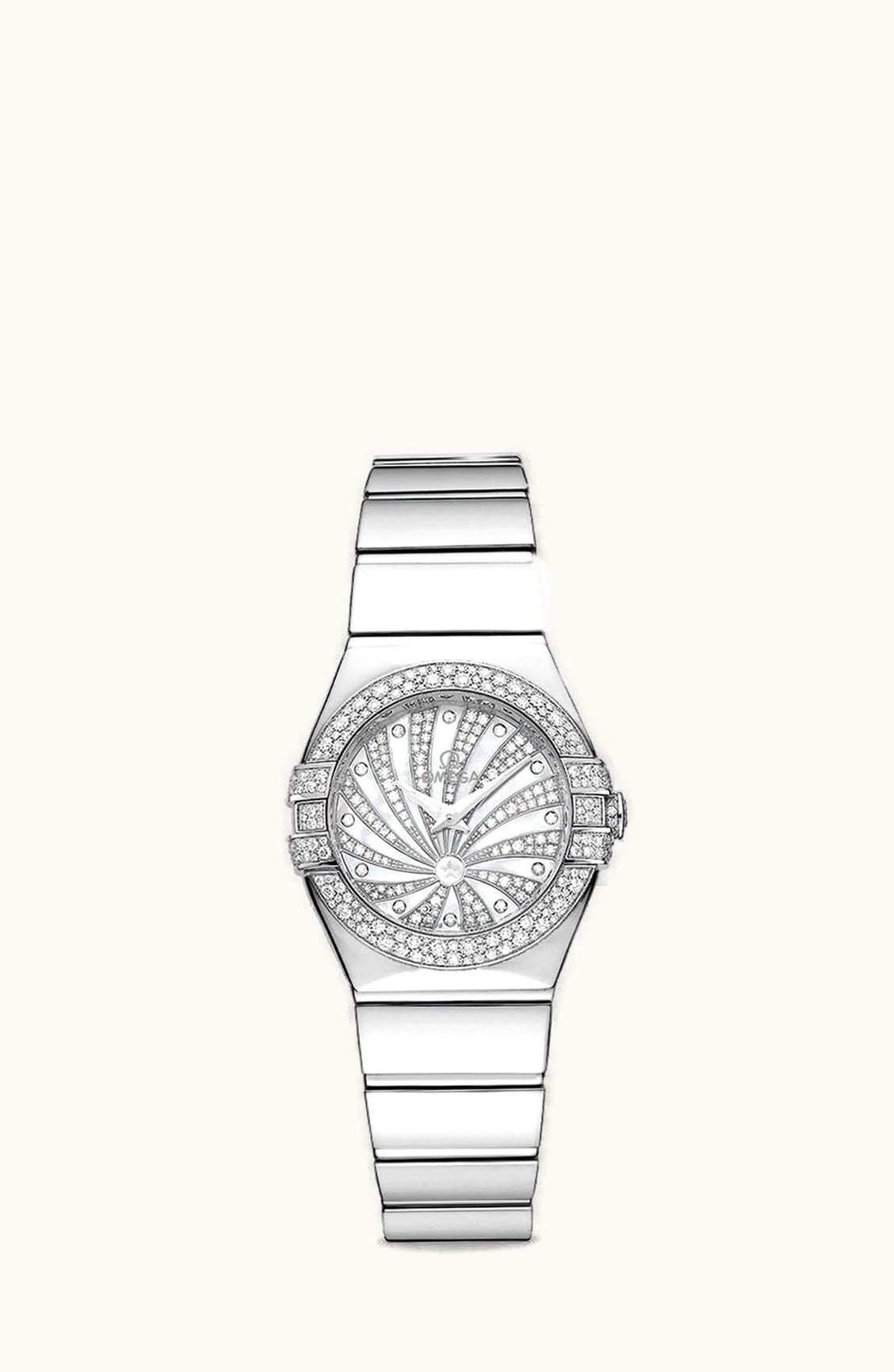 Omega Constellation Quartz 24 Polished White Gold / Diamond / MOP Supernova