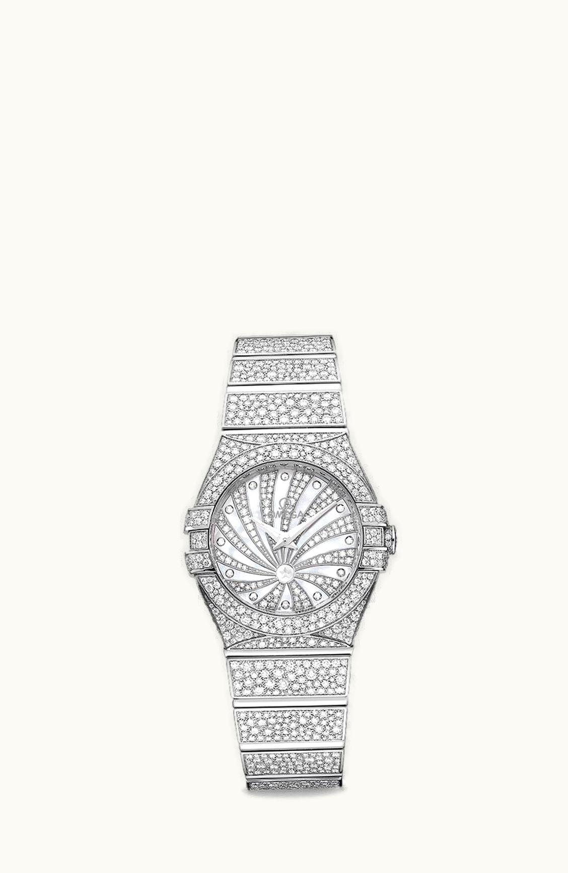 Omega Constellation Quartz 24 Polished White Gold / Snow / MOP Supernova