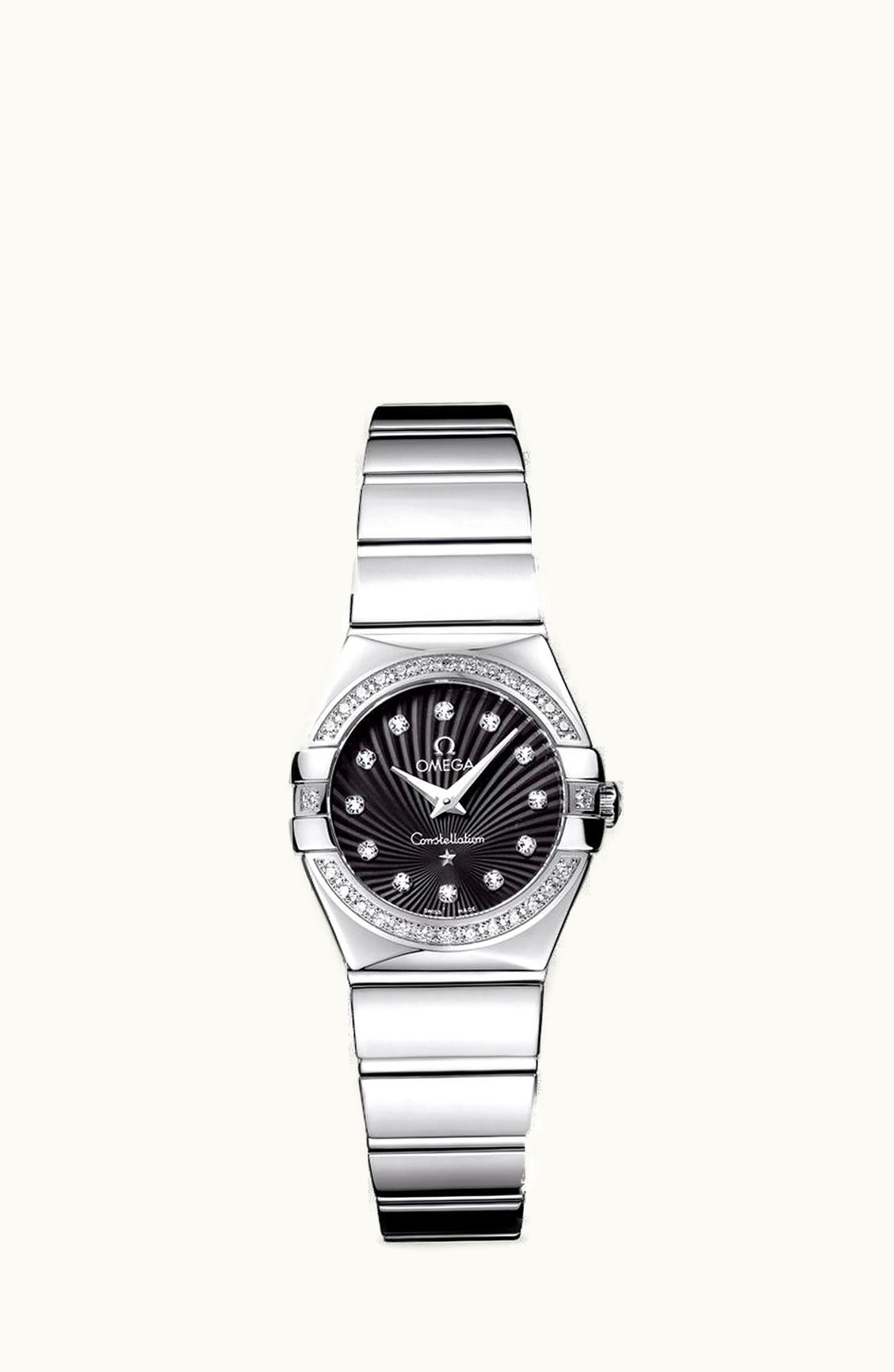 Omega Constellation Quartz 24 Polished Stainless Steel / Diamond / Black Supernova
