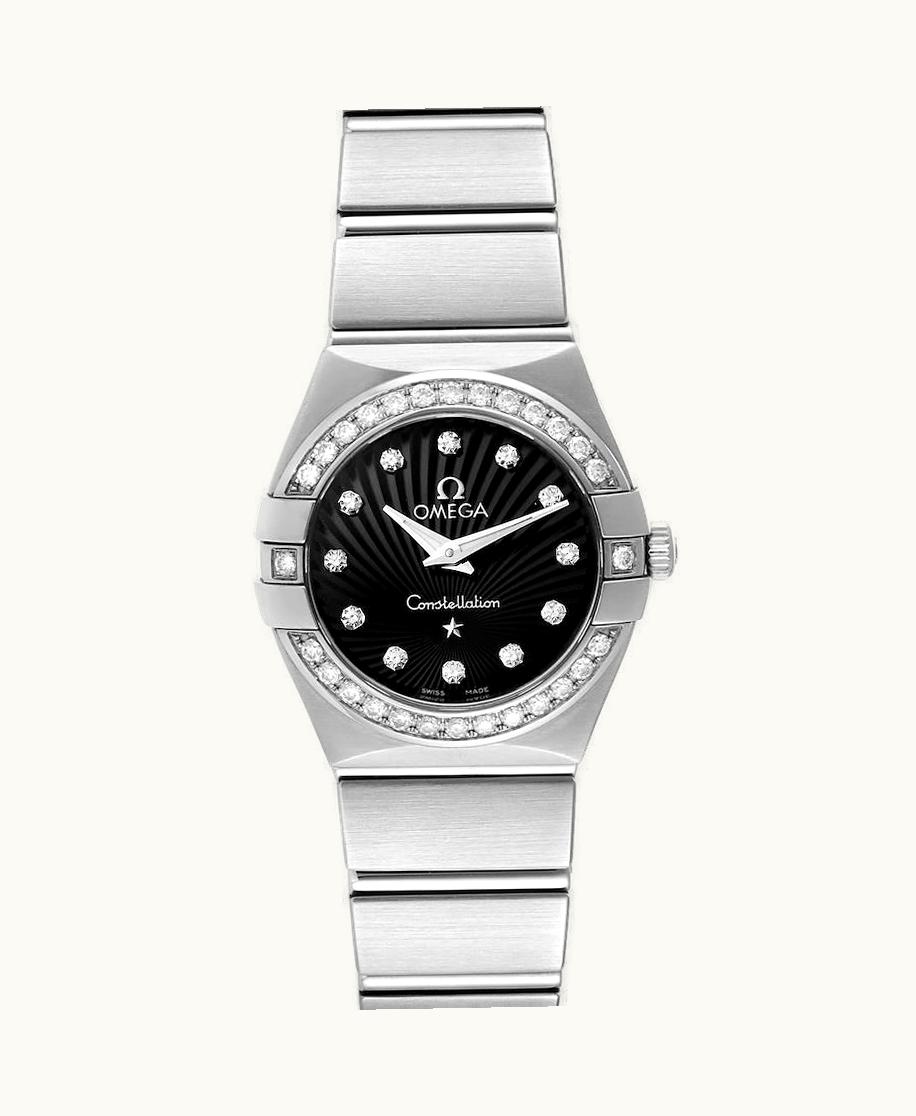 Omega Constellation Quartz 24 Brushed Stainless Steel / Diamond / Black Supernova