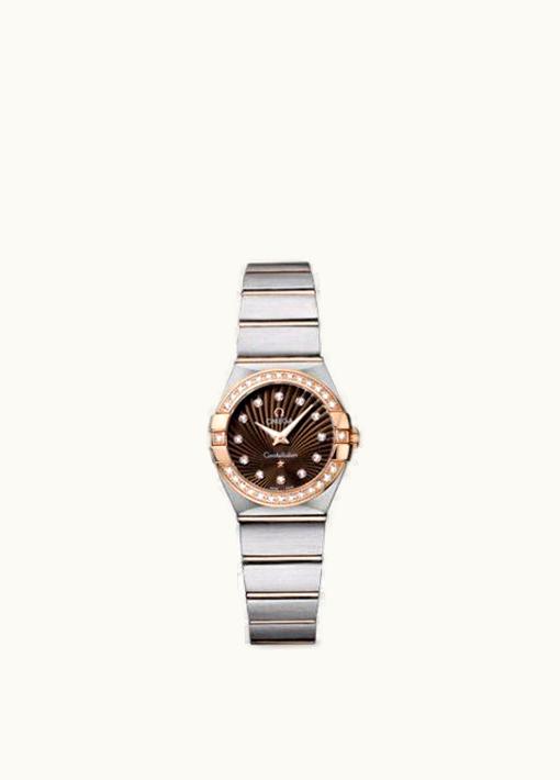 Omega Constellation Quartz 24 Brushed Stainless Steel / Red Gold / Diamond / Brown Supernova
