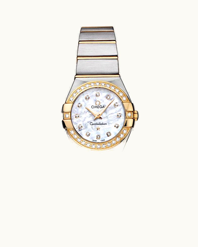 Omega Constellation Quartz 24 Brushed Stainless Steel / Yellow Gold / Diamond / MOP