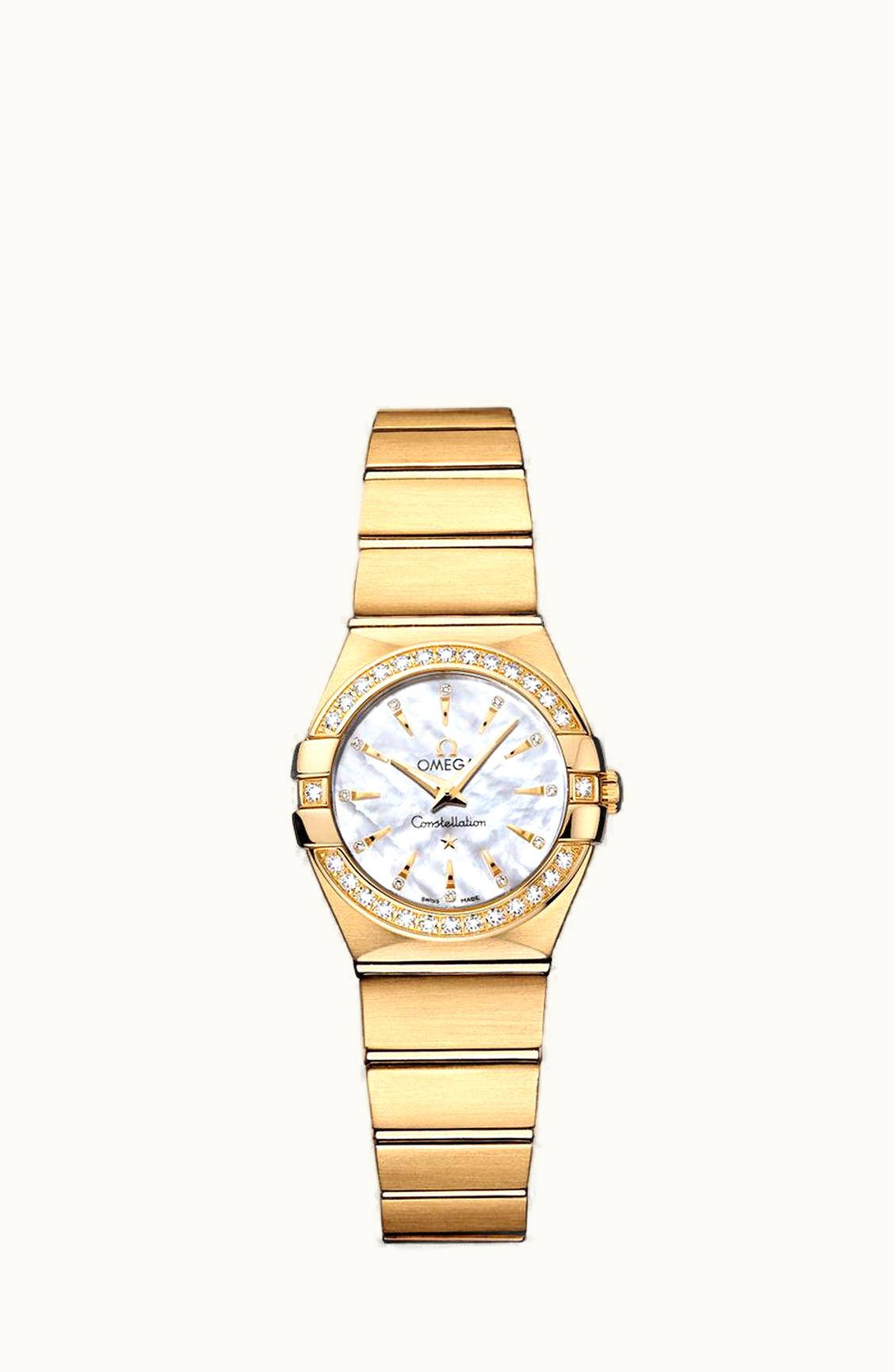 Omega Constellation Quartz 24 Brushed Yellow Gold / Diamond / MOP