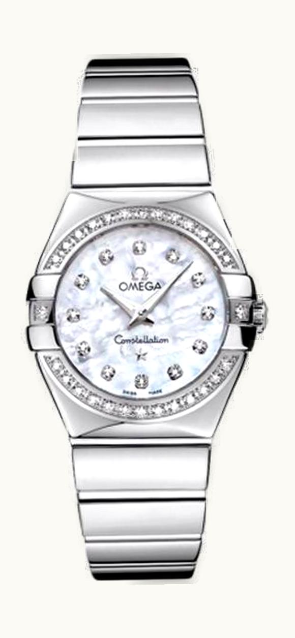 Omega Constellation Quartz 27 Polished Stainless Steel / Diamond / MOP
