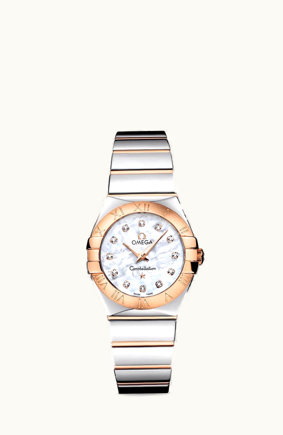 Omega Constellation Quartz 27 Polished Stainless Steel / Red Gold / MOP