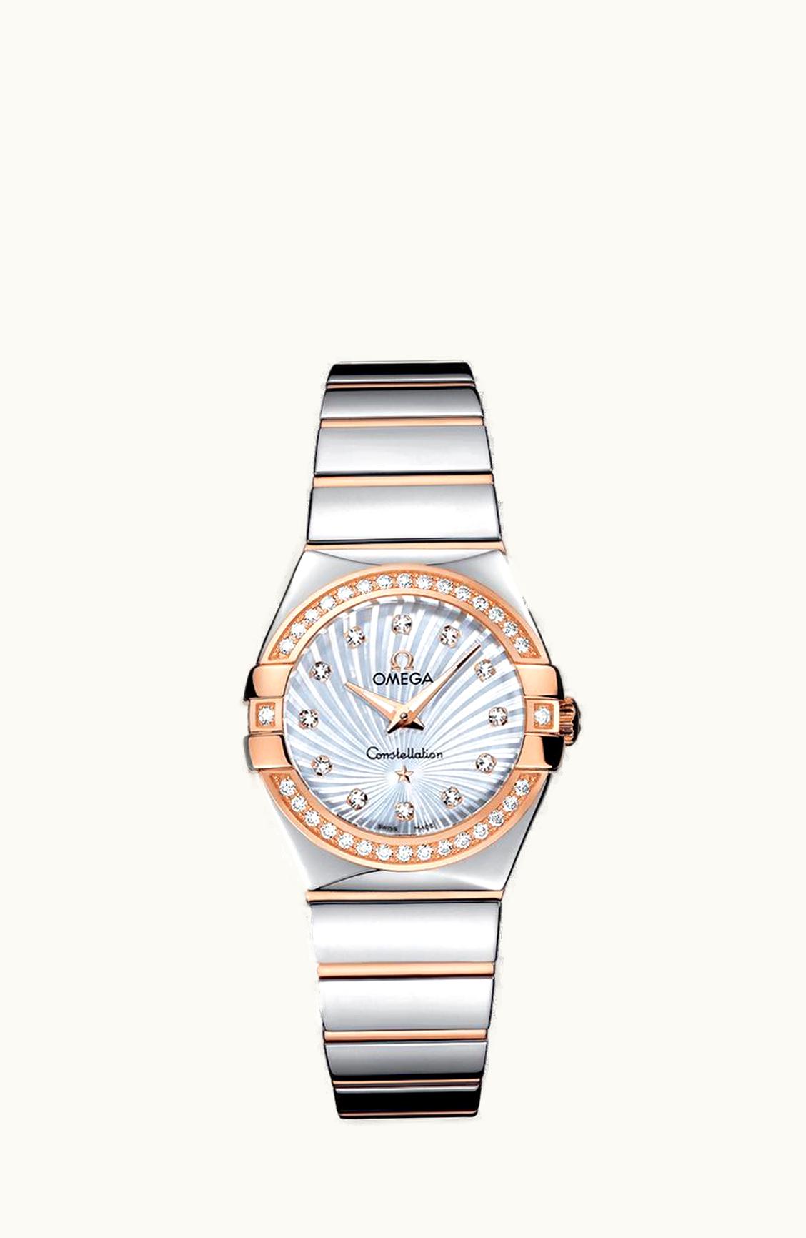 Omega Constellation Quartz 27 Polished Stainless Steel / Red Gold / Diamond / MOP Supernova