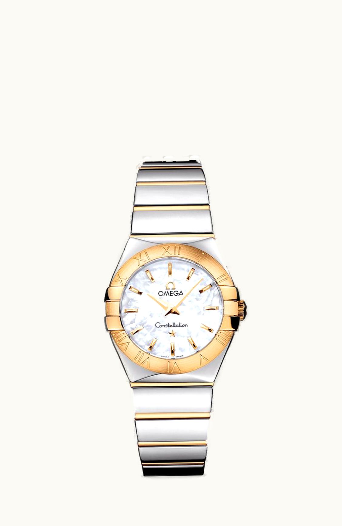 Omega Constellation Quartz 27 Polished Stainless Steel / Yellow Gold / MOP