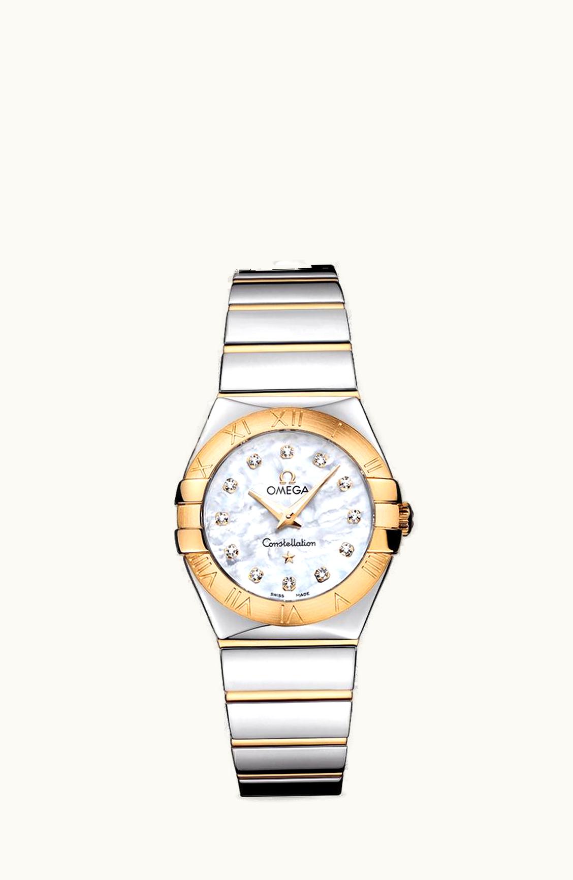 Omega Constellation Quartz 27 Polished Stainless Steel / Yellow Gold / MOP