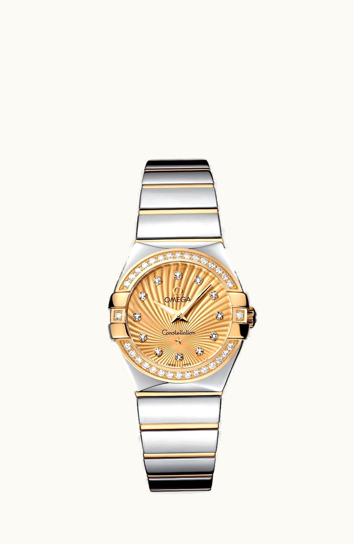 Omega Constellation Quartz 27 Polished Stainless Steel / Yellow Gold / Diamond / Champagne Supernova